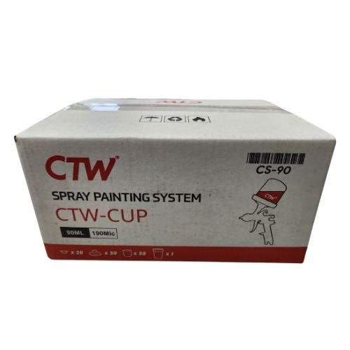 CTW CS-90ml (3 oz) Disposable Paint Cup System, 50 pc Lid/Liner Kit - CTW Paint Gun Cups & Liners