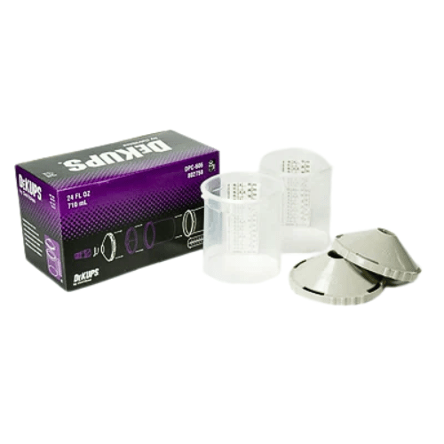 DevilBiss DeKups DPV-606 24 oz Hard Cup and Lid Holder, 2 pc - Devilbiss Paint Gun Cups & Liners