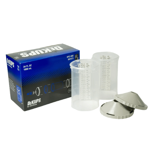 DevilBiss DeKups DPV-608 34 oz Hard Cup and Lid Holder, 2 pc - Devilbiss Paint Gun Cups & Liners