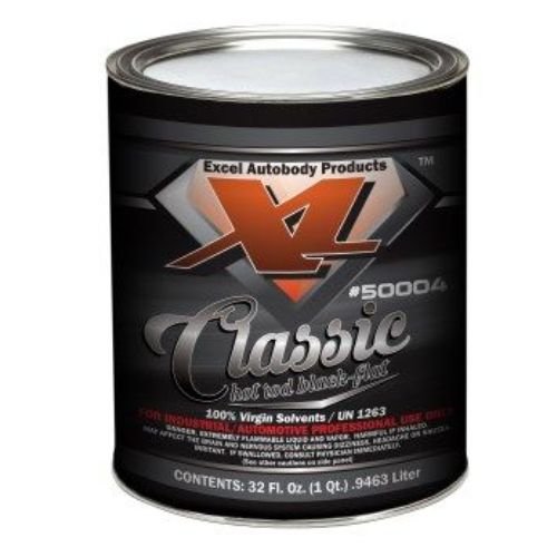 Excel 50004 Hot Rod Flat Black Single Stage Paint, Quart - Excel Automotive Paint