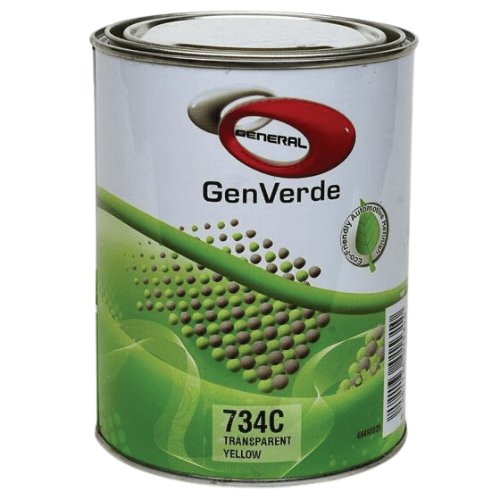 GenVerde 734C Transparent Yellow Basecoat Toner, 1 Liter - GenVerde Automotive Paint