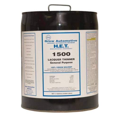 Grow Automotive 1500 Lacquer Thinner, 5 Gal Jug - Grow Automotive Reducers & Thinners