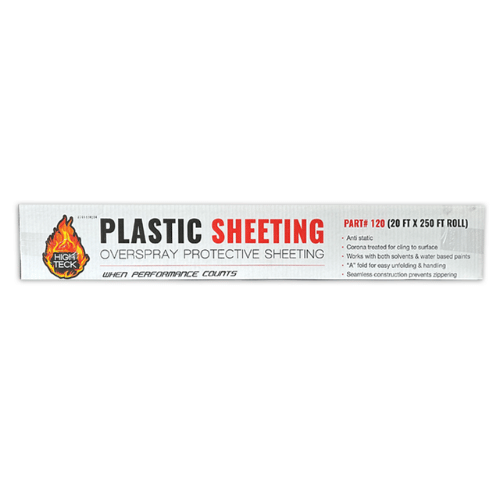 High Teck 120 Plastic Masking Sheeting, 20 ft x 250 ft - High Teck Masking Tape & Paper