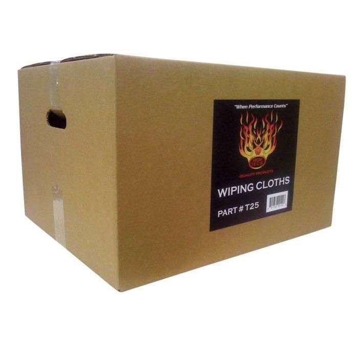 High Teck Large 20 lb Carton of New White Cotton Wiping Cloths - High Teck Shop Supplies