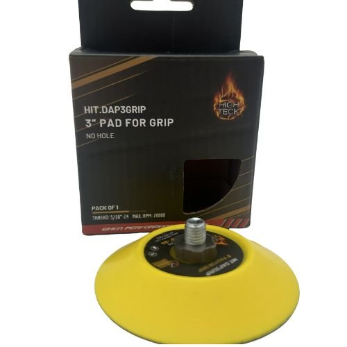 High Teck 3" Dia Velcro Backup Pad for Palm Sander | 5/16"-24 Thread - High Teck Sandpaper