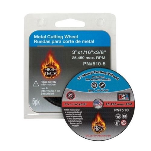 3" x 1/16" CUT-OFF WHEEL, 3/8" hole, 5 pk - High Teck Tools & Equipment
