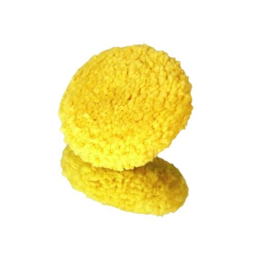 High Teck 3 Inch Dia Yellow Wool Compound Buffing Pads, 2 pk - High Teck Compound/Polish