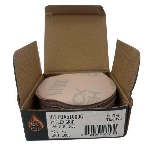 High Teck 3 Inch Super Fine Grit Flexible Grip Sanding Disc | 25 pk - High Teck Sandpaper