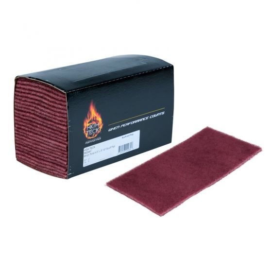 High Teck 4.5 in x 9 in Thin Red Scuff Pad, Very Fine Grit, 20 pc - High Teck Sandpaper