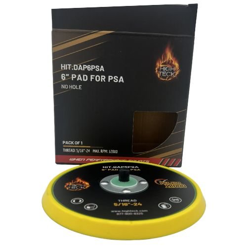 High Teck 6" Dia Sticky Backup Pad for Palm Sander | 5/16"-24 Thread - High Teck Sandpaper