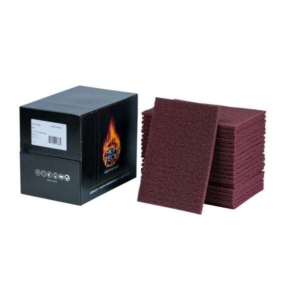 High Teck 6 in x 9 in Very Fine Red Scuff Pad, 20 pc - High Teck Sandpaper