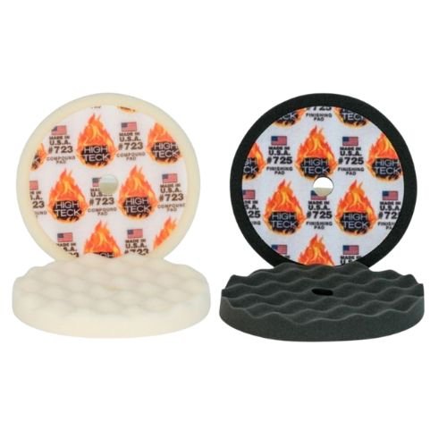 High Teck 8 Inch Diameter Twin Pack of Foam Buffing Pads, 2 pc - High Teck Compound/Polish