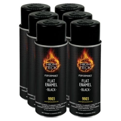 High Teck 9903 Chassis (Flat) Black Enamel 12 oz, Box of 6 Cans - High Teck Aerosols