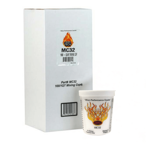 High Teck MC32 Quart Mixing Cups, Box of 100 - High Teck Paint Gun Cups & Liners