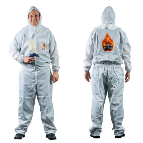 High Teck Premium White Polyester Paint Suit with Hood - High Teck Paint Suits