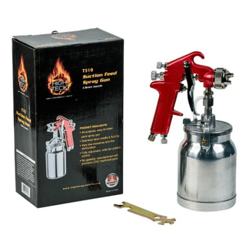 HIGH TECK Suction Feed 1.8mm Nozzle Spray Gun w/1 Quart Aluminum Cup - High Teck Spray Guns