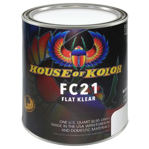 HOUSE OF KOLOR FC21 Flat Finish Clearcoat, 1 Qt, 6:1 Mixing - House of Kolor Clear Coat