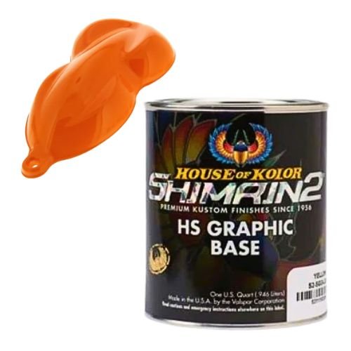 House of Kolor S2-SG07 HS Orange Solid Graphic Basecoat, Qt - House of Kolor Automotive Paint