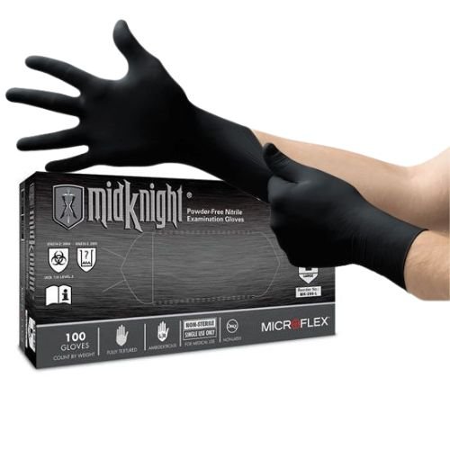Microflex MidKnight MK296 XL Disposable Gloves, Box of 100 - Microflex Disposable Gloves