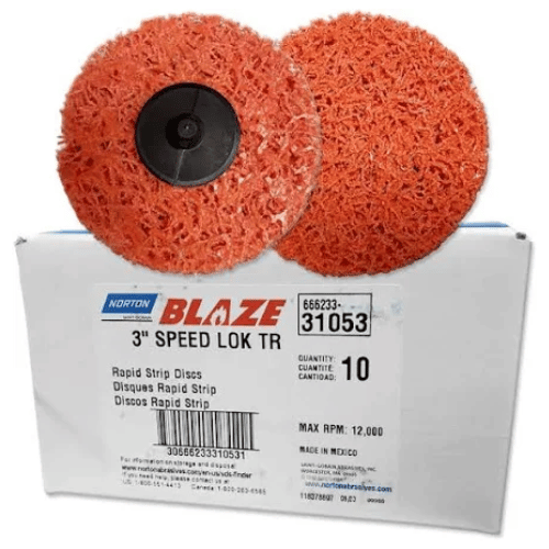 Norton 31053 Bear-Tex Blaze 3 in Rapid Strip Quick Change Disc, 10 pk - Norton Sandpaper