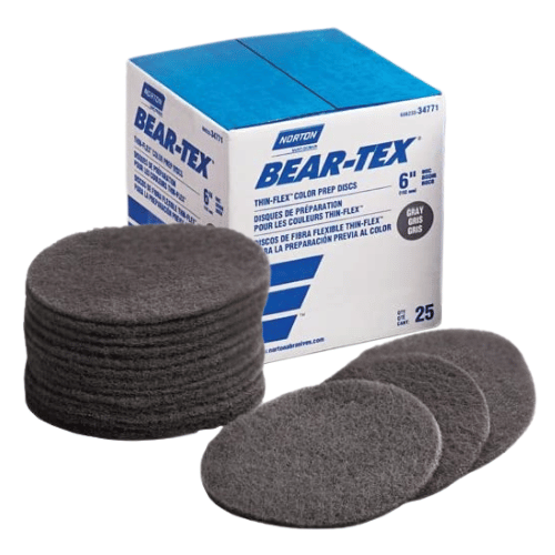Norton Bear-Tex 34771 6" Gray Paint Prep Sanding Disc, Box of 25 - Norton Sandpaper