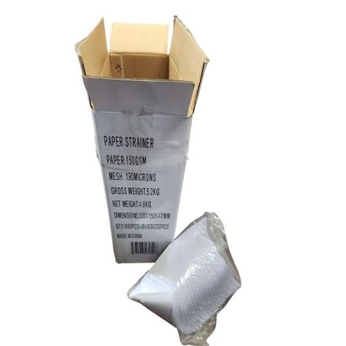 Paper Economy Strainer 190 Micron Nylon Mesh, Case of 1000 - National Oak Paint Gun Cups & Liners