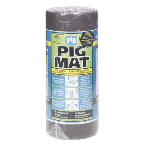 PIG 25201 15 in x 50 ft Gray Oil and Fluid Absorbent Mat Roll - PIG Shop Supplies