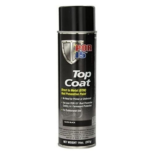 POR-15® 45818 Gloss Black Top Coat DTM Paint, 14 oz Aerosol Can - POR-15 Aerosols