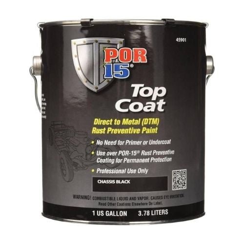 POR-15® 45901 Chassis Black Top Coat DTM Paint, 1 Gal - POR-15 Automotive Paint