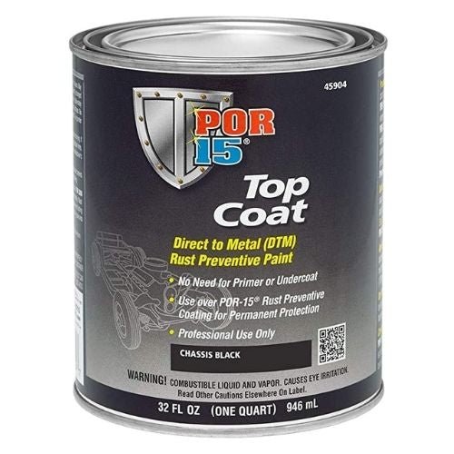 POR-15® 45904 Quart Chassis Black Top Coat DTM Paint - POR-15 Automotive Paint
