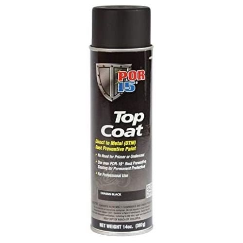 POR-15 45918 Chassis Black Top Coat DTM Paint, 14 oz Aerosol Can - POR-15 Aerosols