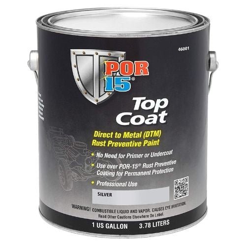 POR-15® 46001 Silver Top Coat DTM Paint, 1 Gal - POR-15 Automotive Paint