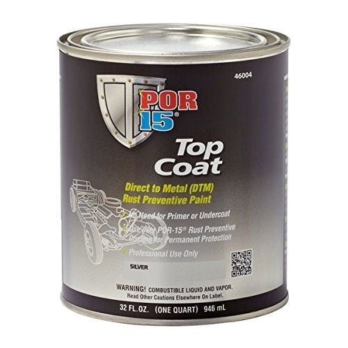 POR-15® 46004 Quart Silver Top Coat DTM Paint - POR-15 Automotive Paint