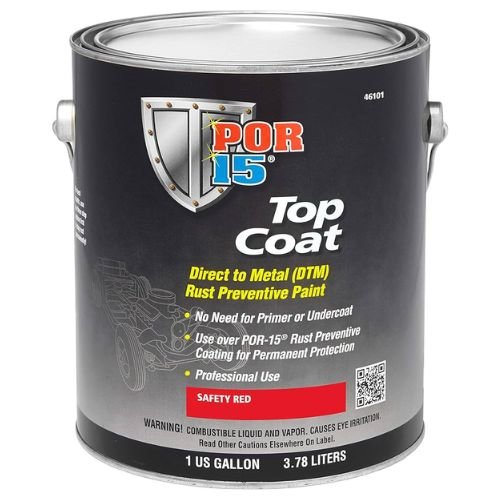 POR-15 46101 Safety Red Top Coat DTM Paint, Gallon - POR-15 Automotive Paint