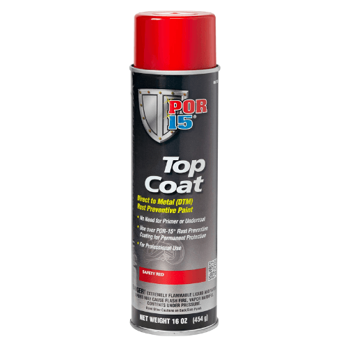 POR-15 46118 Safety Red Top Coat DTM Paint, 16 oz - POR-15 Aerosols