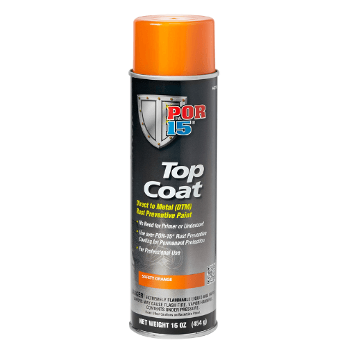 POR-15 46218 Safety Orange Top Coat DTM Paint, 16 oz - POR-15 Aerosols