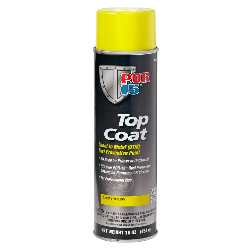 POR-15 46318 Safety Yellow Top Coat DTM Paint, 16 oz - POR-15 Aerosols