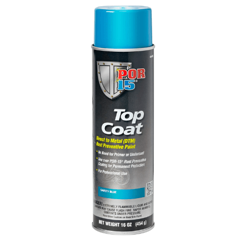 POR-15 46418 Safety Blue Top Coat DTM Paint, 16 oz - POR-15 Aerosols