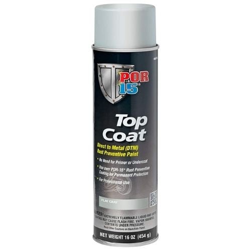 POR-15® 46618 Flat Gray Top Coat DTM Paint, 14 oz Aerosol Can - POR-15 Aerosols