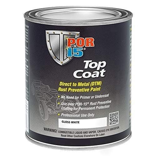 POR-15® 46801 White Top Coat DTM Paint, 1 Gal - POR-15 Automotive Paint