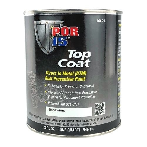 POR-15® 46804 Quart White Top Coat DTM Paint - POR-15 Automotive Paint