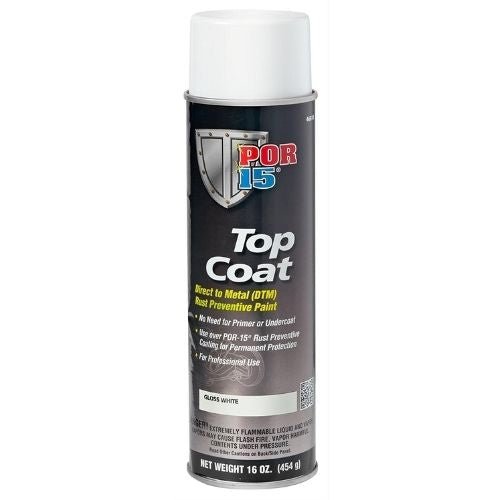 POR-15® 46818 White Top Coat DTM Paint, 14 oz Aerosol Can - POR-15 Aerosols