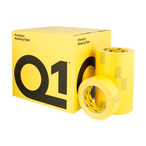 Q1 36 mm (1.5 in) Premium Sun Yellow Masking Tape, Case of 24 - Q1 Masking Tape & Paper