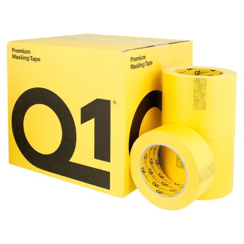 Q1 48 mm (2.0 in) Premium Sun Yellow Masking Tape, Case of 20 - Q1 Masking Tape & Paper