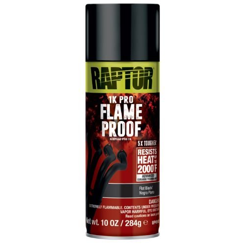 Raptor Flameproof 4942 Flat Black Engine/Exhaust Paint, 10 oz - POR-15 Aerosols