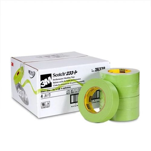 3M 26338 1.5" (36 mm) Green Automotive Masking Tape, Case of 16 - 3M Masking Tape & Paper