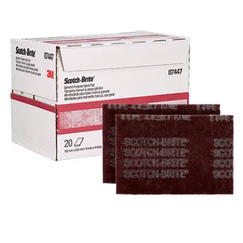 Scotch-Brite™ 07447 Non-Woven Red Sanding Hand Pad,Box of 20 - 3M Sandpaper