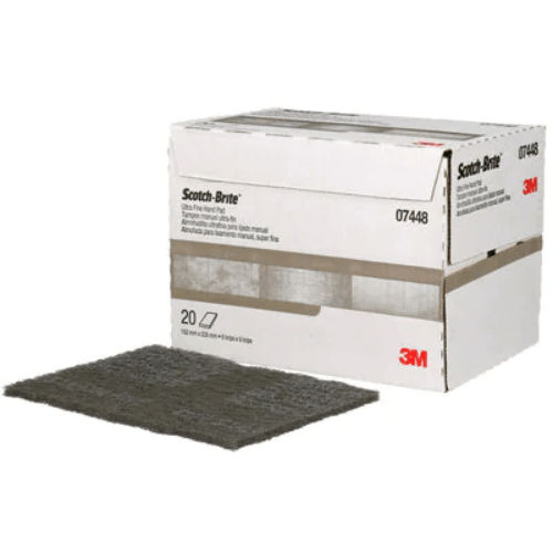 Scotch-Brite 07448 Ultra Fine Gray Sanding Hand Pad, Box of 20 - 3M Sandpaper