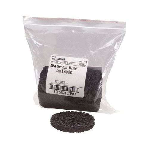 Scotch-Brite™ 07460 4" Black Non-Woven Clean and Strip Disc, Box of 10 - 3M Sandpaper