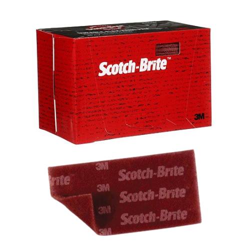 Scotch-Brite 64659 Red Non-Woven Durable Flex Hand Pad, 25 pcs - 3M Sandpaper